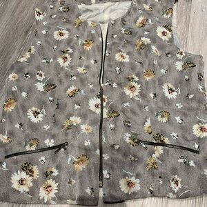 Vintage 90s Floral Zip-Up Vest